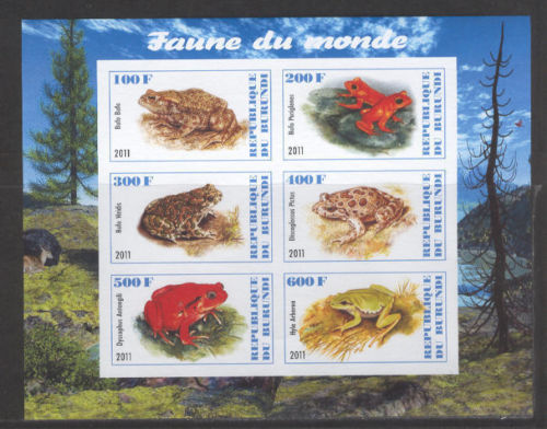 2011 Burundi 6 Frog stamps   Wildlife stamps animals on stamps postage stamps with animals topical stamps collecting thematic stamp collection animal stamp collector wild animals on stamps african stamps african wildlife african wild animals on stamps poastage stamp collecting as a hobby
