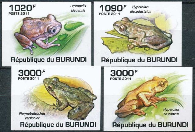 BURUNDI 2011 Frog  four stamps