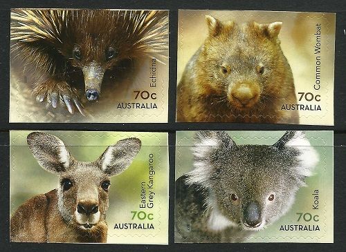AUSTRALIA - 2015 Australia - Native Animals (4) self adhesive animal stamp wildlife stamp topical stamp collecting thematic stamp collecting Australian wildlife postage stamps  spiny anteater collecting postage stamps  Australian spiny anteater  echidna Short-beaked echidna Tachyglossus aculeatus    